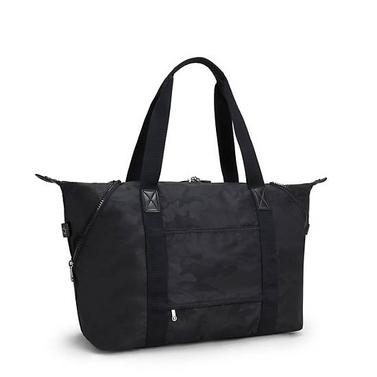 Bolso Tote Kipling Art Medium Iconic Negros Camuflados | MX 1447UZ